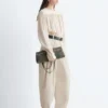 Barrel-Leg Pleated Trousers