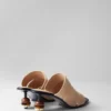 Bead-Embellished Leather Mules