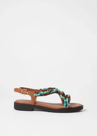 Beaded Leather Sandals