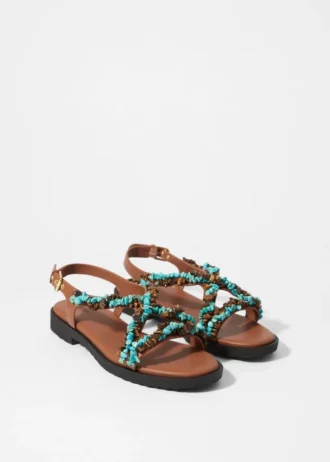 Beaded Leather Sandals