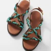 Beaded Leather Sandals
