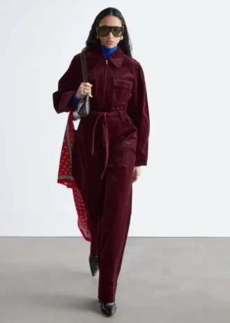 Belted Corduroy Jumpsuit
