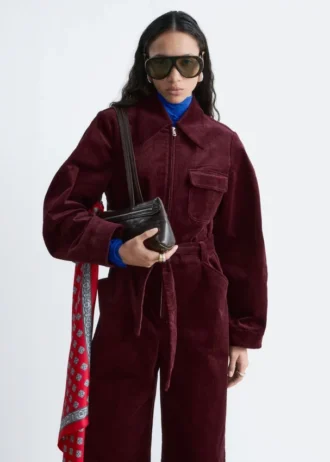 Belted Corduroy Jumpsuit