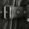 Belted Leather Biker Jacket