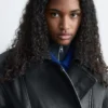 Belted Leather Biker Jacket