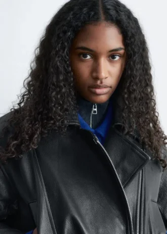 Belted Leather Biker Jacket