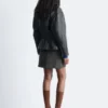 Belted Leather Biker Jacket