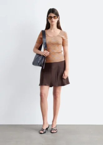 Bias-Cut Viscose Mini Skirt