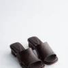 Block Heel Leather Sandals