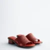 Block Heel Leather Sandals