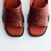 Block Heel Leather Sandals