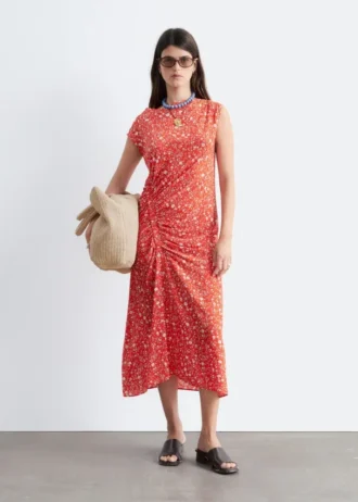 Boat-Neck Midi Dress