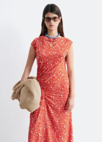 Boat-Neck Midi Dress