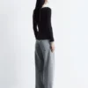 Boat-Neck Rib-Knit Top