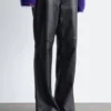 Bootcut Leather Trousers