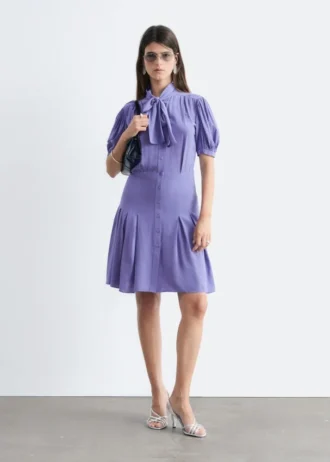 Bow-Neck Mini Dress