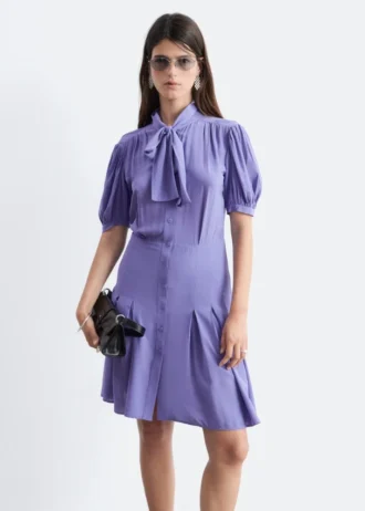 Bow-Neck Mini Dress
