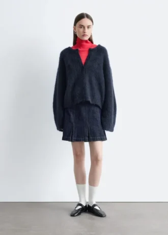 Brushed Mohair-Blend Cardigan