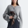 Brushed Mohair-Blend Cardigan