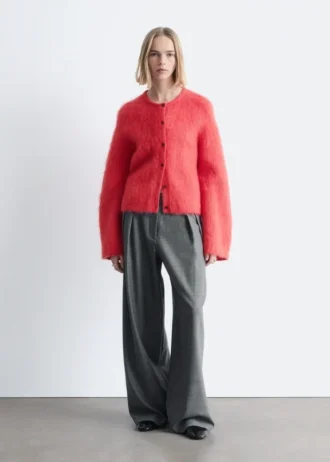 Brushed Mohair-Blend Cardigan