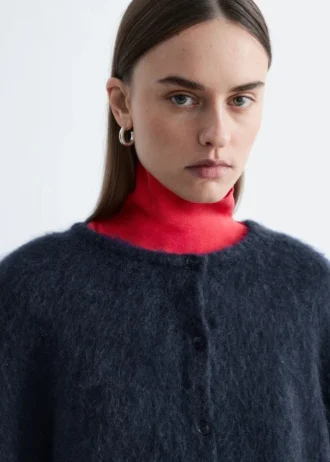 Brushed Mohair-Blend Cardigan