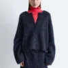 Brushed Mohair-Blend Cardigan