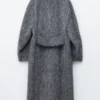 Brushed Wool-Blend Coat