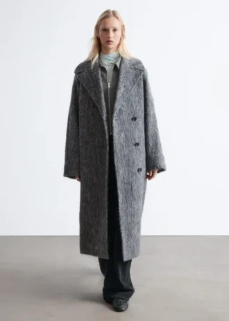 Brushed Wool-Blend Coat