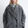 Brushed Wool-Blend Coat