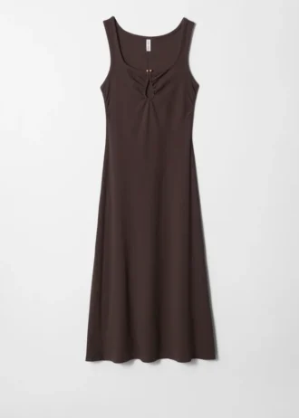 Buckle-Detailed Midi Dress