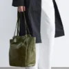 Buckle-Strap Leather Tote
