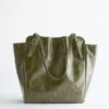 Buckle-Strap Leather Tote