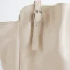 Buckle-Strap Leather Tote