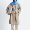 Checked Buckle-Belt Trench Coat