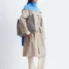 Checked Buckle-Belt Trench Coat