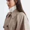 Checked Buckle-Belt Trench Coat