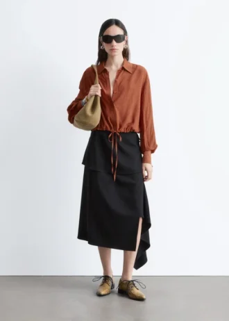 Checked Drawstring Shirt