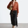Checked Drawstring Shirt
