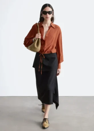 Checked Drawstring Shirt