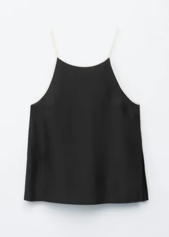 Contrast Binding Silk Top