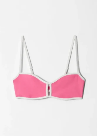 Contrast-Trim Bikini Top