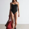 Contrast-Trim Rib Swimsuit