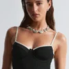 Contrast-Trim Rib Swimsuit