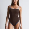 Contrast-Trim Swimsuit