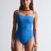 Contrast-Trim Swimsuit