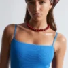Contrast-Trim Swimsuit