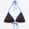 Contrast-Trim Triangle Bikini Top