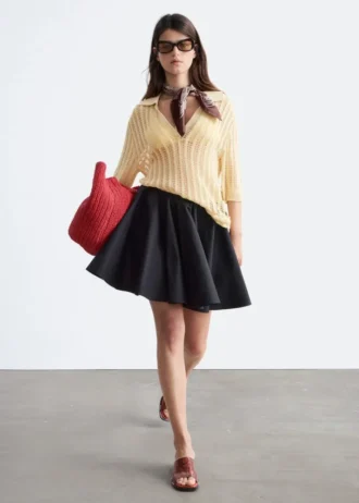 Cotton Circle Mini Skirt