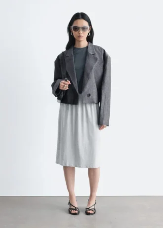 Cotton Jersey Midi Skirt