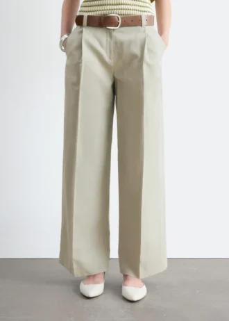 Cotton-Linen Blend Trousers